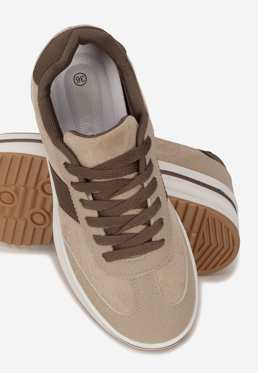 Zashia bézs telitalpú platform sneaker