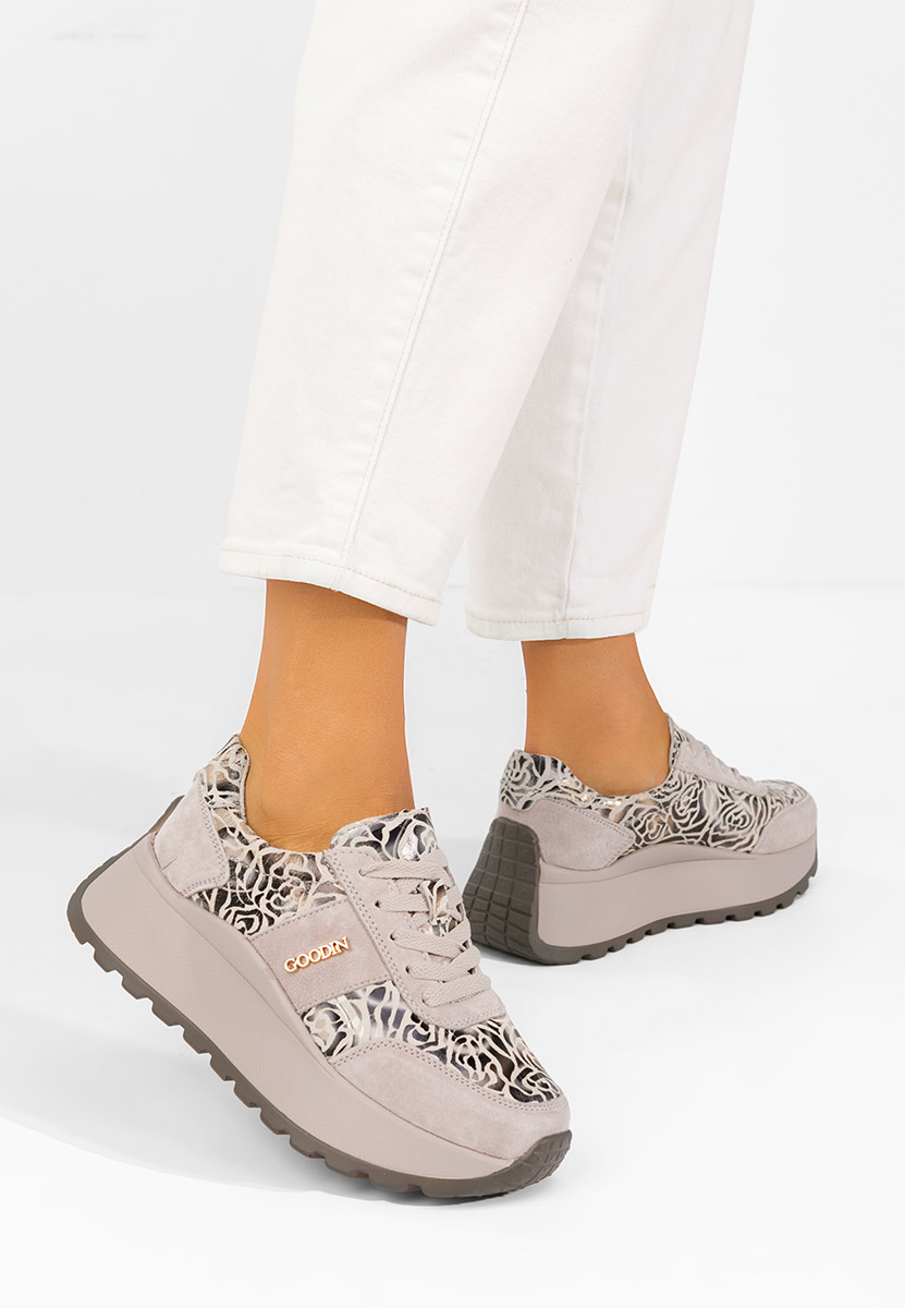 Densia v2 bézs telitalpú platform sneaker