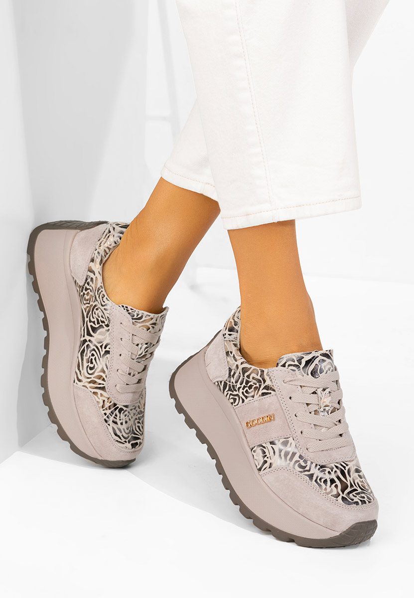 Densia v2 bézs telitalpú platform sneaker