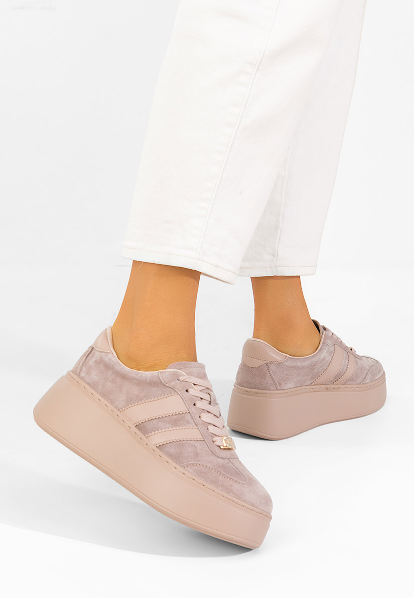 Ariabela bézs női bőr sneaker