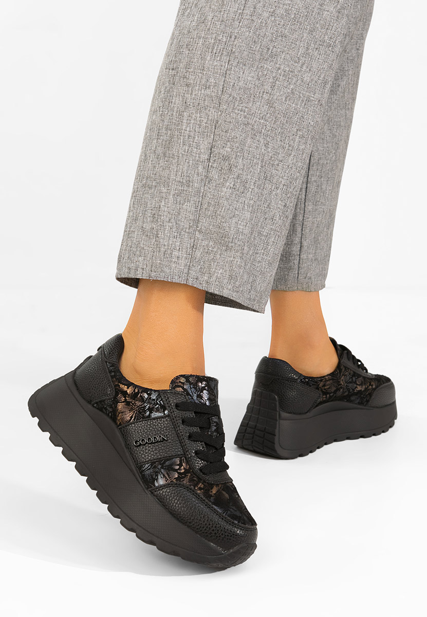 Densia v2 fekete telitalpú platform sneaker