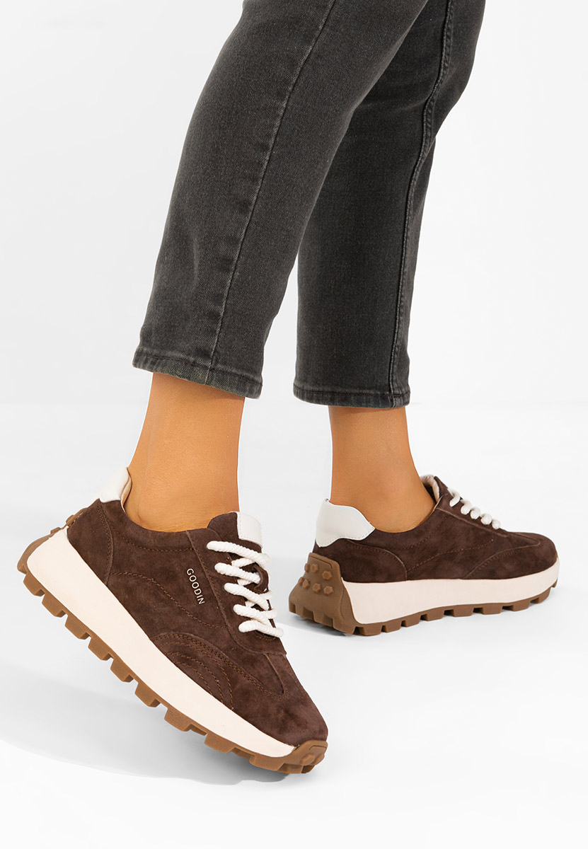 Isniella v2 barna női bőr sneaker