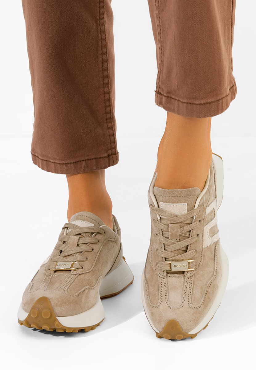 Samiara bézs női bőr sneaker