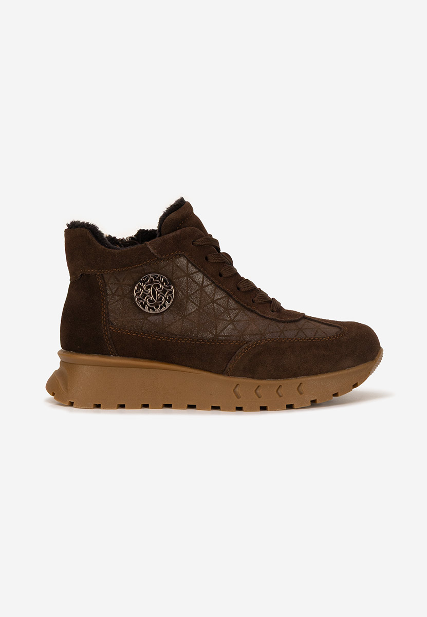 Careloa barna női bőr sneaker