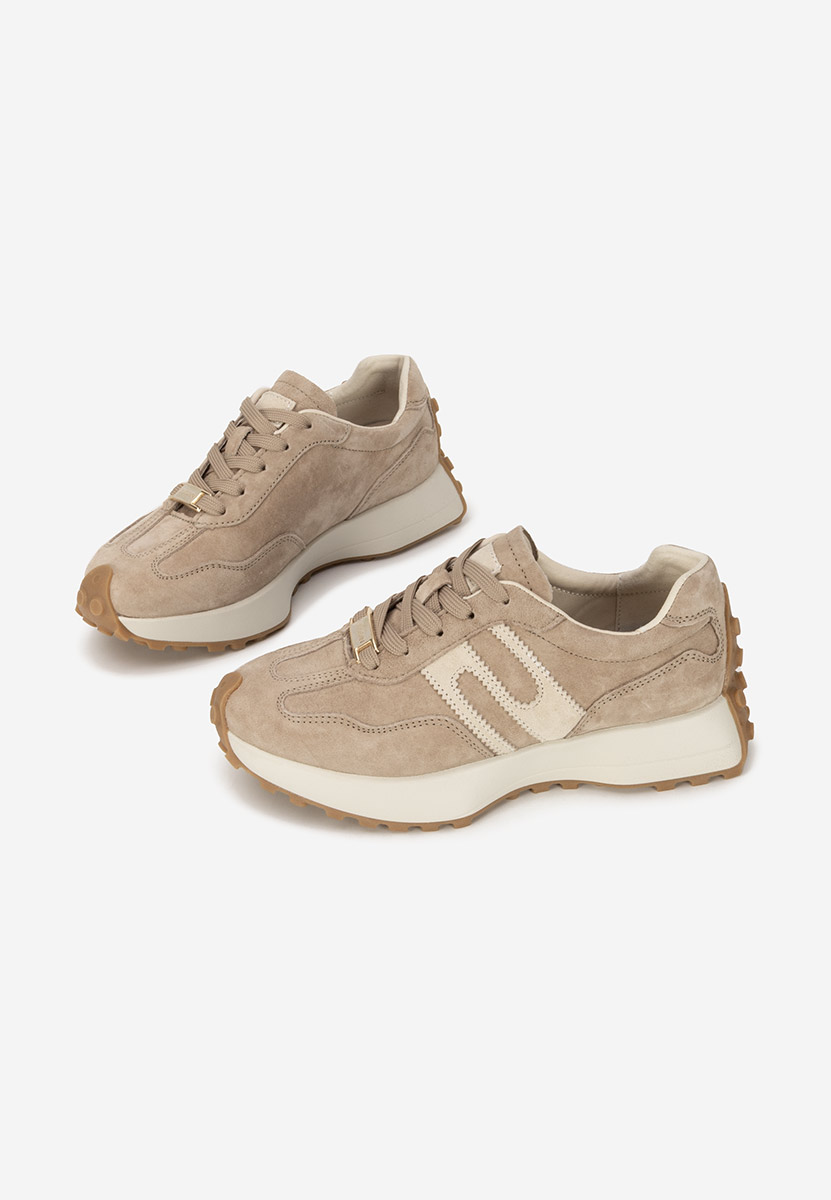 Samiara bézs női bőr sneaker