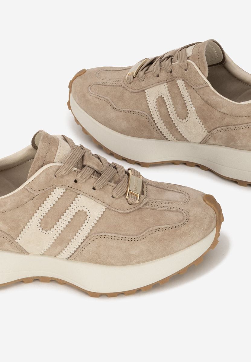 Samiara bézs női bőr sneaker
