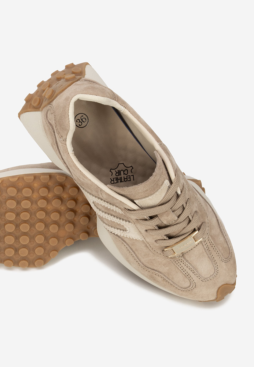 Samiara bézs női bőr sneaker