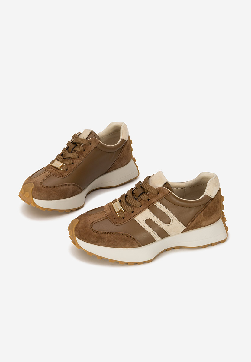 Sorellia barna női bőr sneaker