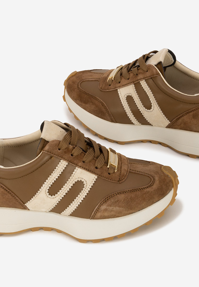 Sorellia barna női bőr sneaker