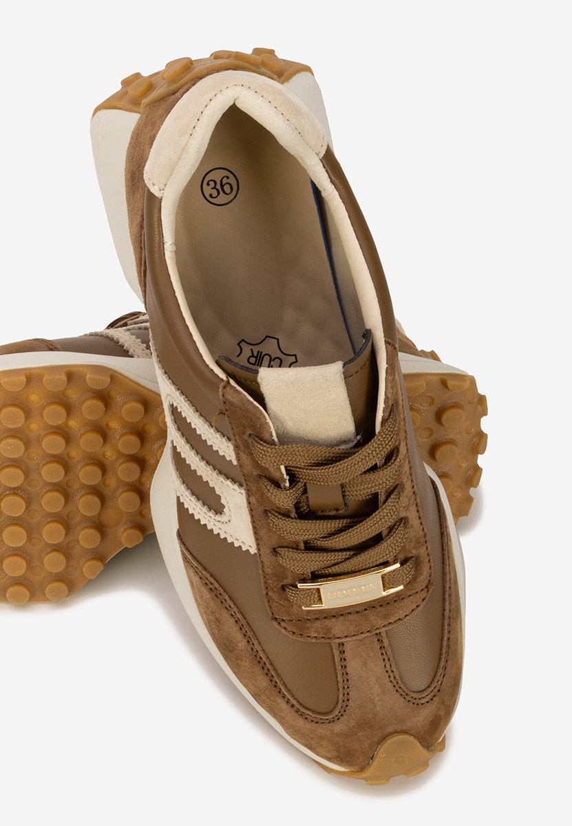 Sorellia barna női bőr sneaker