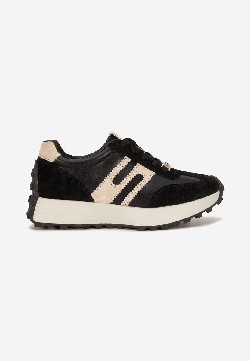 Sorellia fekete női bőr sneaker