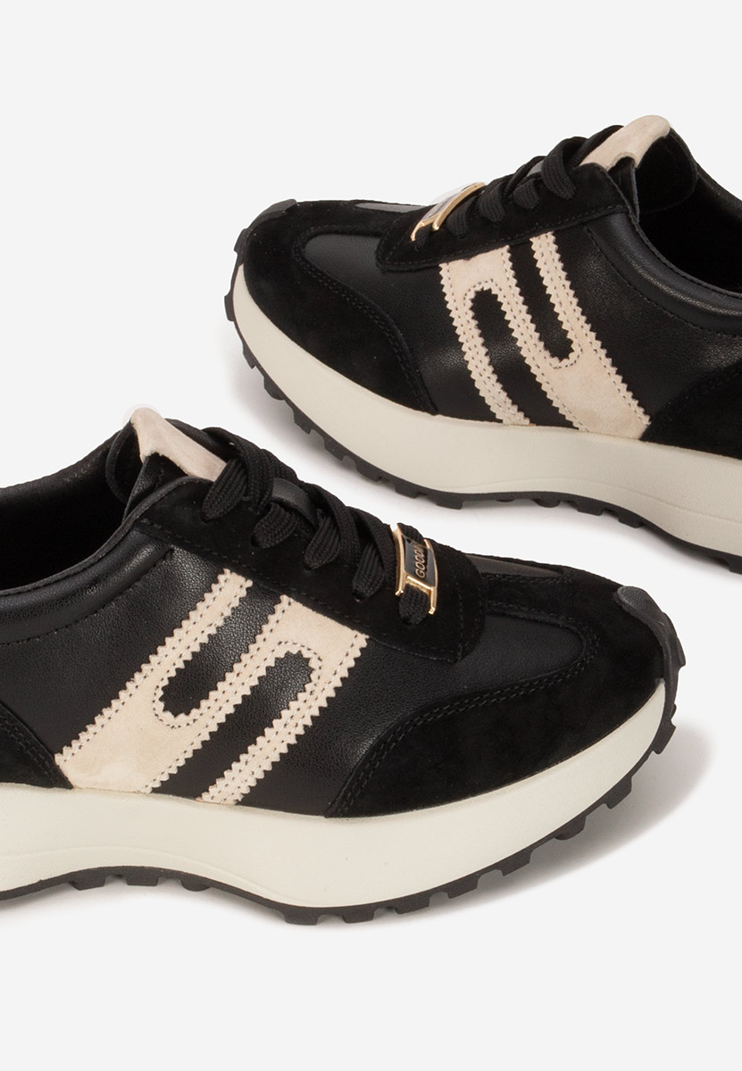 Sorellia fekete női bőr sneaker