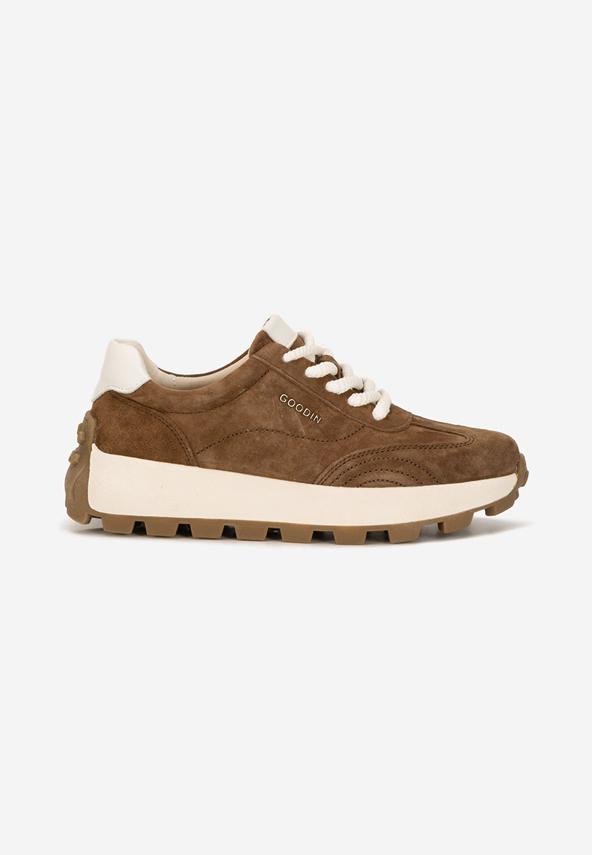 Isniella barna női bőr sneaker