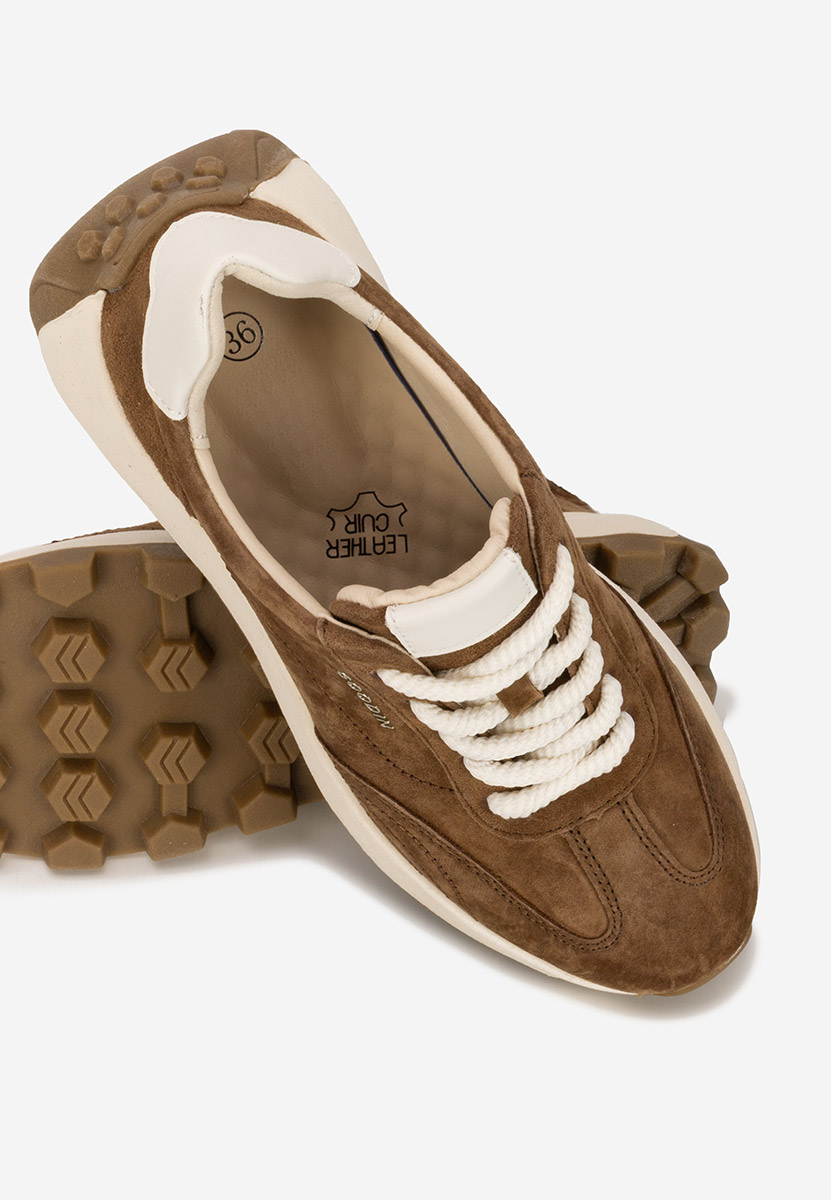 Isniella barna női bőr sneaker