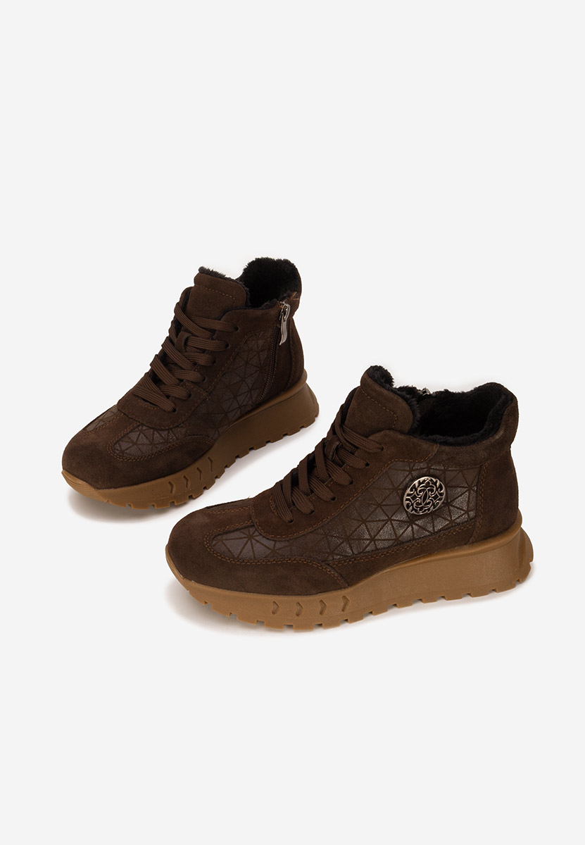 Careloa barna női bőr sneaker