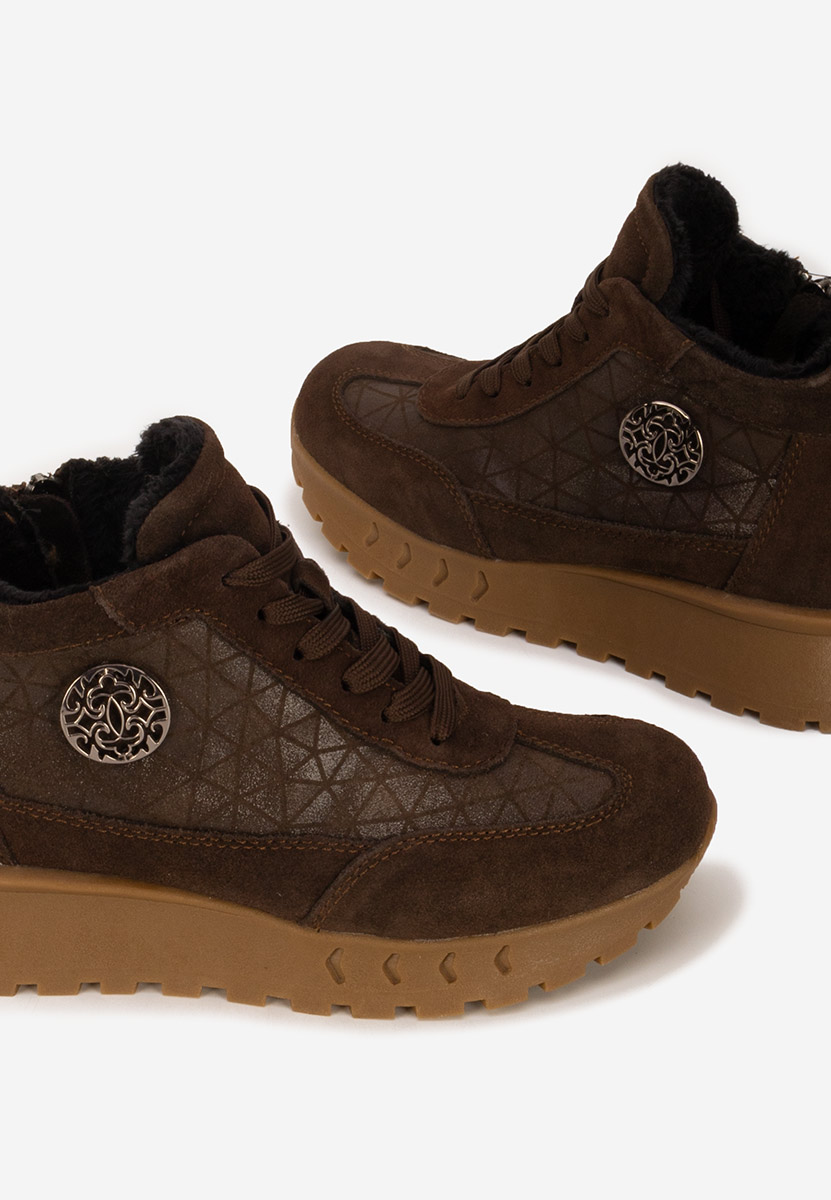 Careloa barna női bőr sneaker