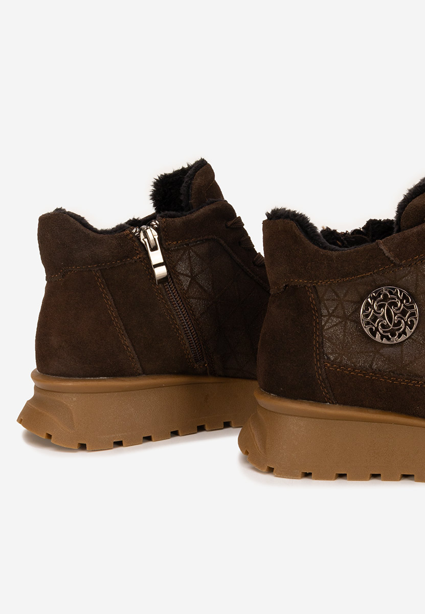 Careloa barna női bőr sneaker