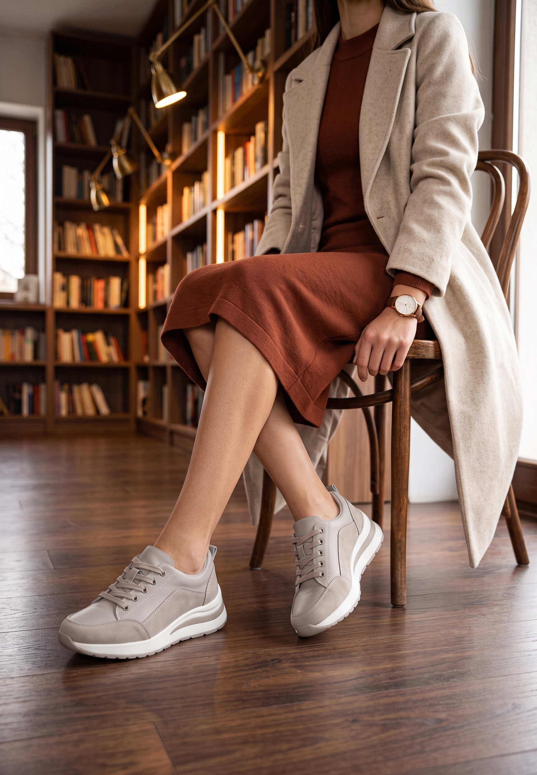 Janelia szürke platform sneaker cipő 