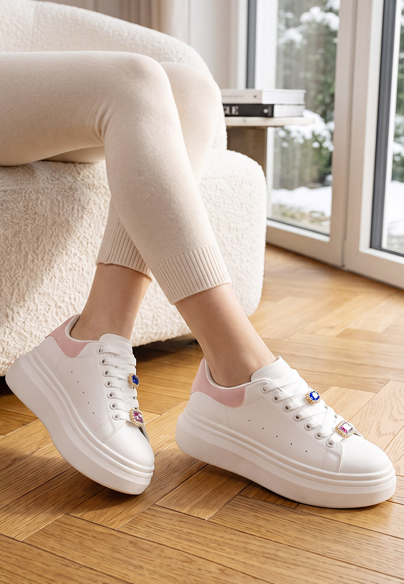 Delaina v2 fehér telitalpú platform sneaker