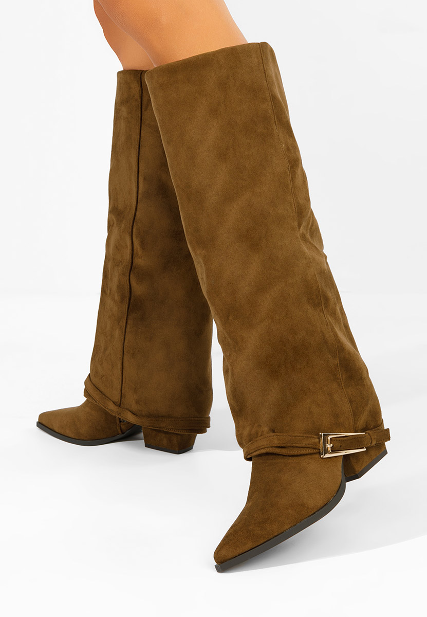 Anolia camel magassarkú csizma