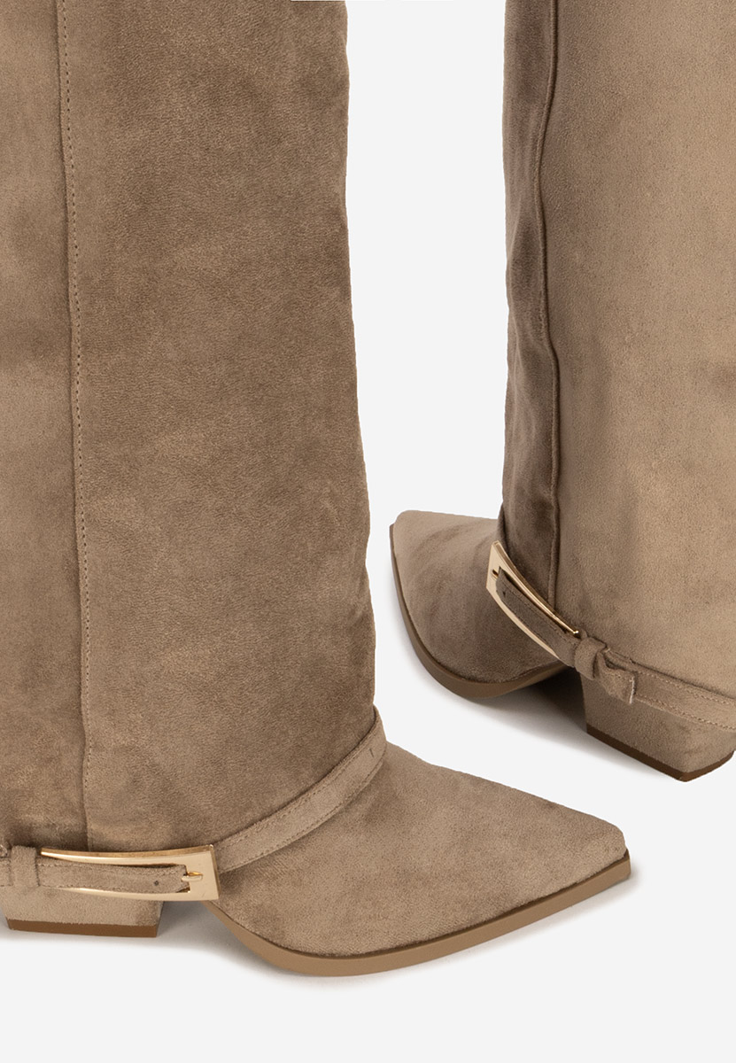 Anolia khaki magassarkú csizma