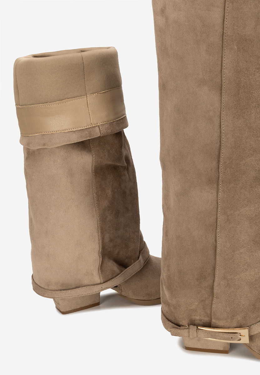 Anolia khaki magassarkú csizma