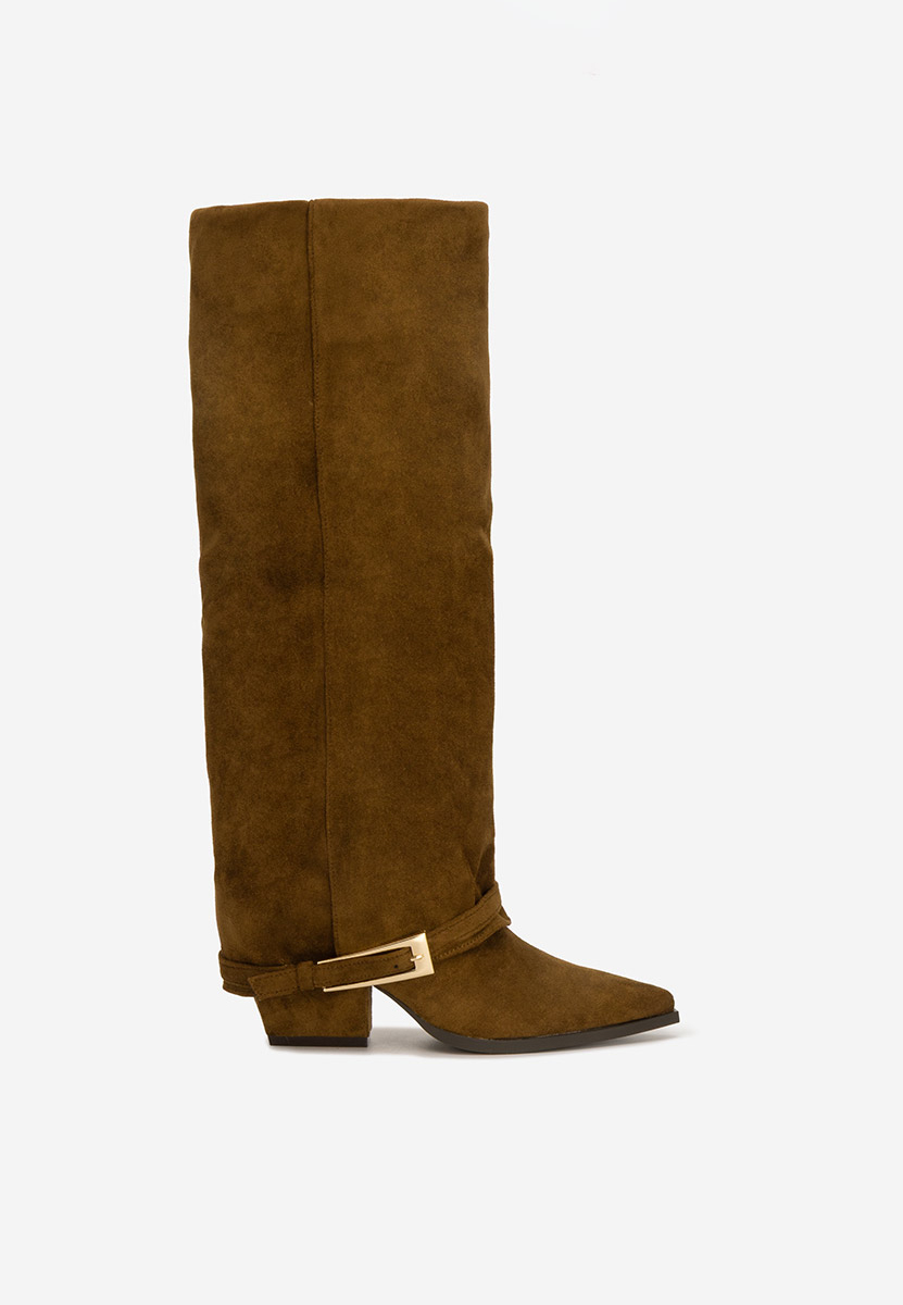 Anolia camel magassarkú csizma