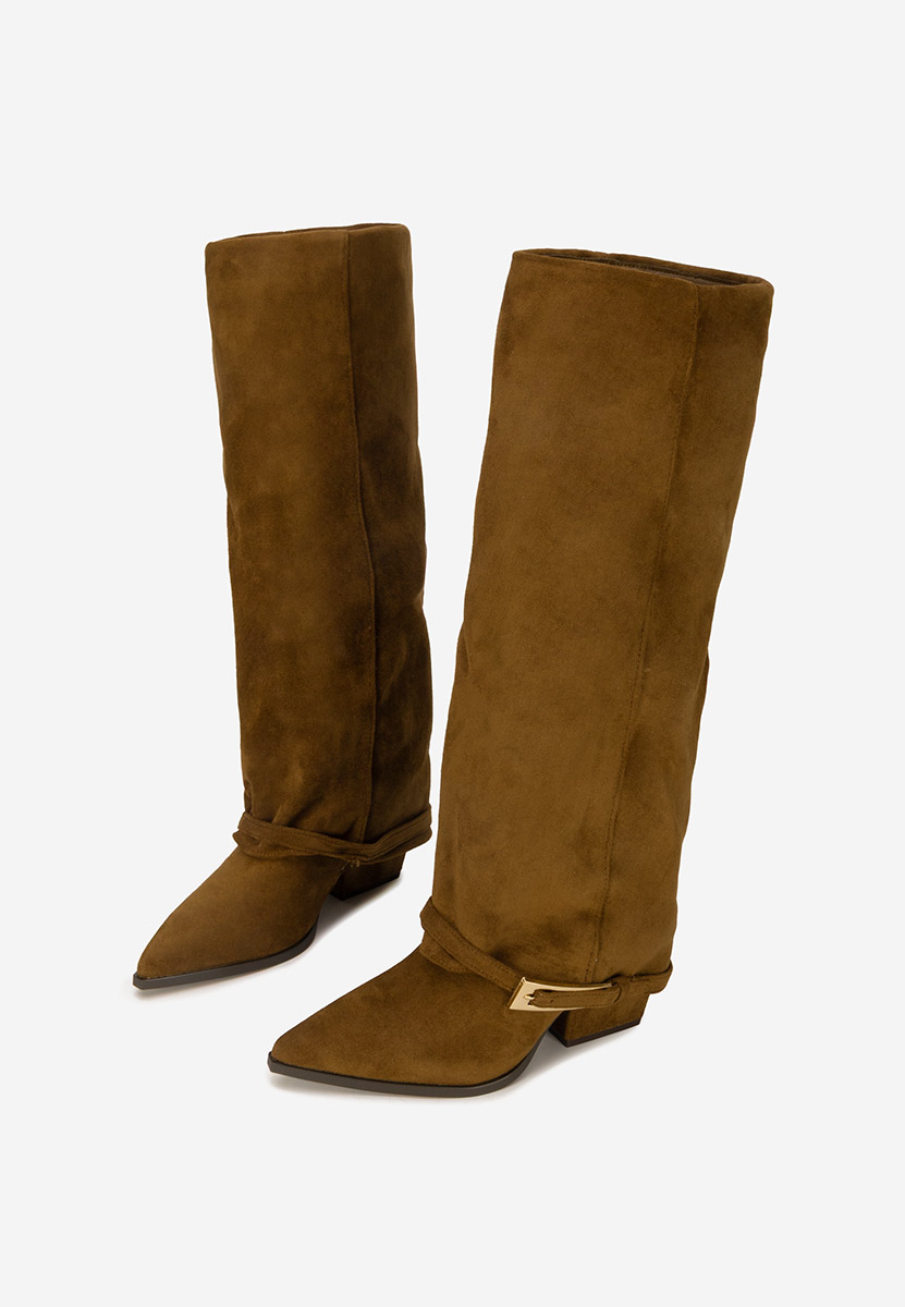 Anolia camel magassarkú csizma