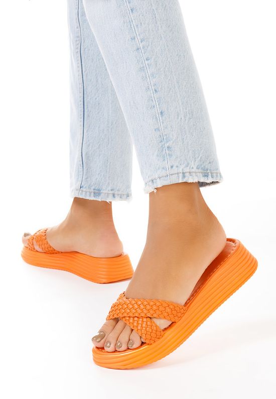 Caleyo narancssárga bőr papucs, Méret: 36 - Zapatos