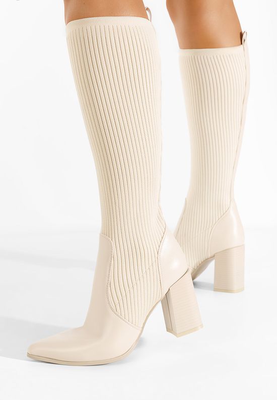 Vinuele bézs női zokni csizma, Méret: 40 - Zapatos
