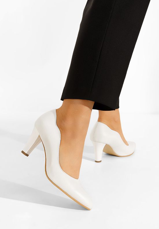 Escanuela fehér bőr cipő, Méret: 40 - Zapatos