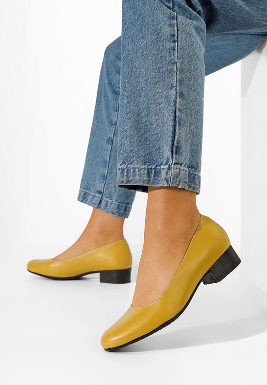 Ivona sárga bőr cipő, Méret: 36 - Zapatos