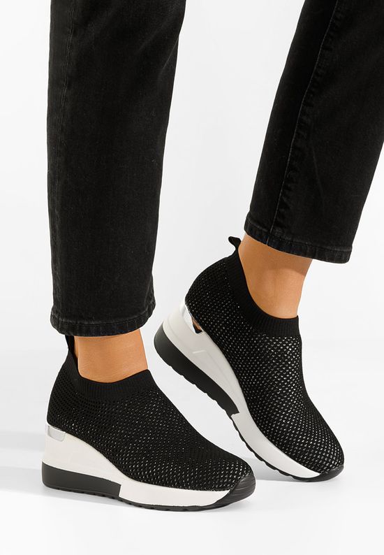 Zamora fekete platform sneaker cipő , Méret: 36 - Zapatos