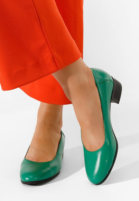 Montremy zöld bőr cipő, Méret: 36 - Zapatos