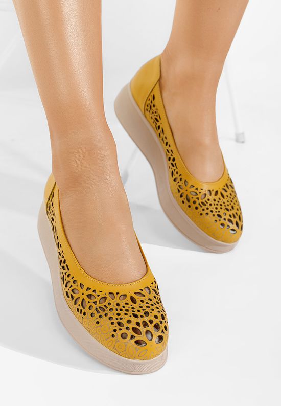 Ulna sárga balerina cipő, Méret: 40 - Zapatos