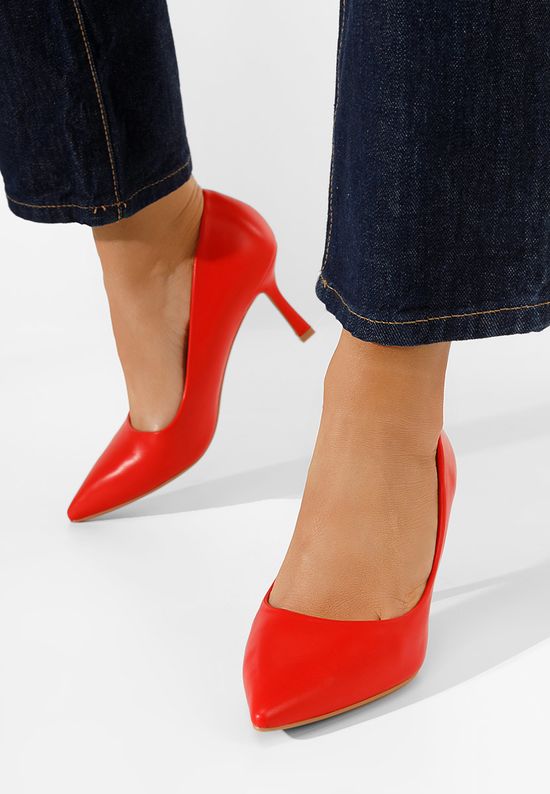 Lasena piros tűsarkú cipő , Méret: 38 - Zapatos