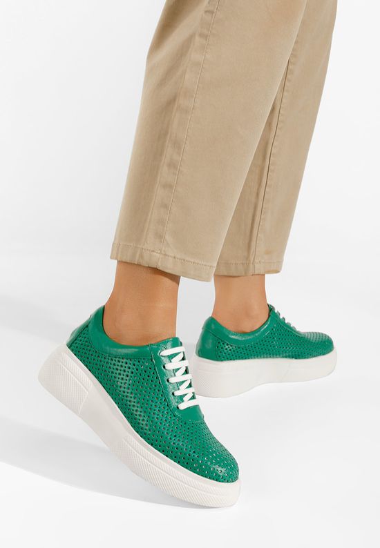 Dakota B zöld női bőr félcipő, Méret: 37 - Zapatos