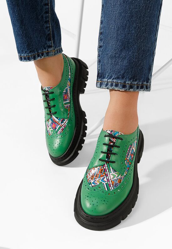 Henise v5 zöld női brogue cipő, Méret: 35 - Zapatos
