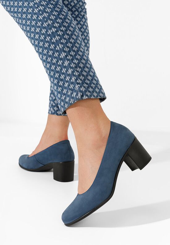 Dalida kék bőr félcipő, Méret: 39 - Zapatos