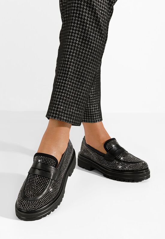 Libre fekete női telitalpú mokaszín, Méret: 38 - Zapatos