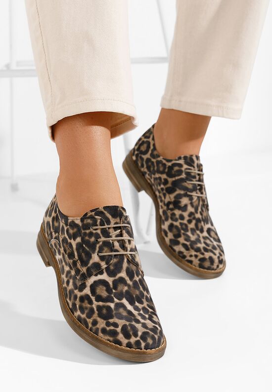 Otivera leopárdmintás női bőr derby cipő, Méret: 36 - Zapatos