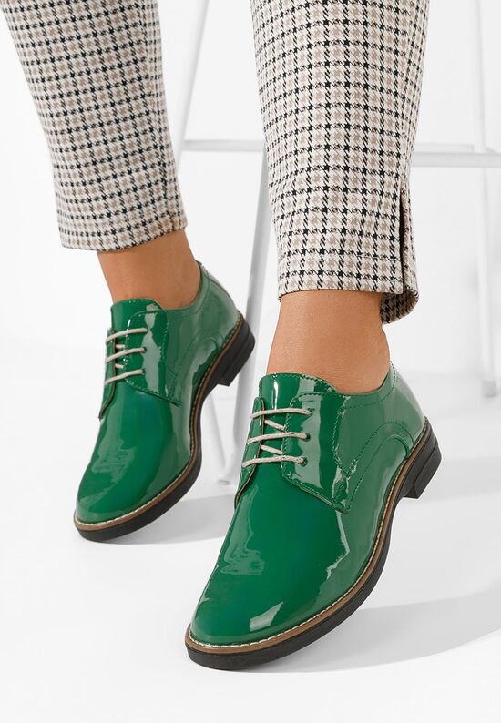Otivera v3 zöld női bőr derby cipő, Méret: 36 - Zapatos