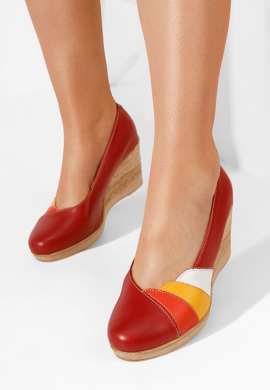 Iryela piros platform cipők, Méret: 36 - Zapatos