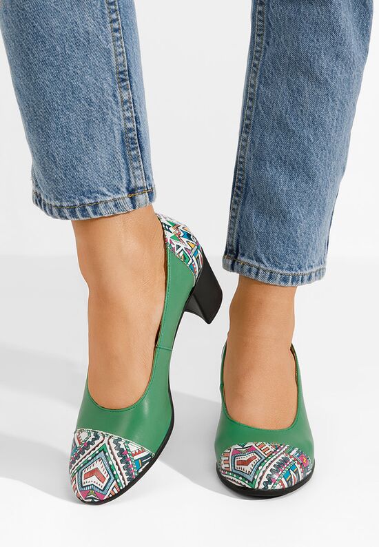 Judy zöld bőr félcipő, Méret: 39 - Zapatos
