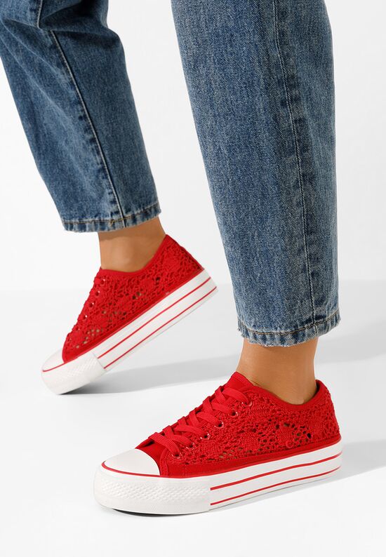 Floreina piros casual tornacipő, Méret: 38 - Zapatos