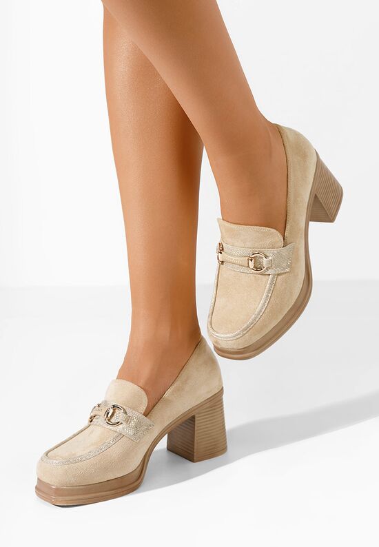 Gizella khaki női loafer cipő, Méret: 41 - Zapatos