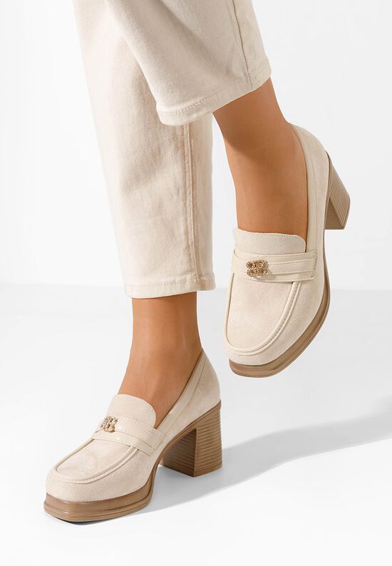 Jonsia bézs női loafer cipő, Méret: 39 - Zapatos