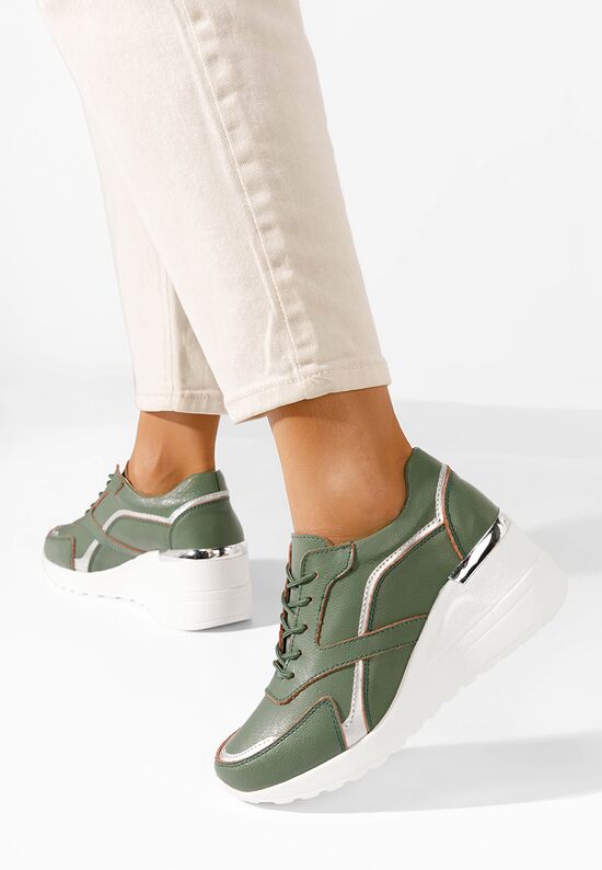 Nayra zöld női bőr sneaker, Méret: 37 - Zapatos