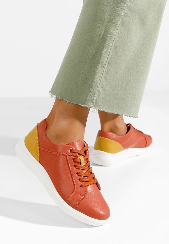 Emree narancssárga női bőr sneaker, Méret: 39 - Zapatos