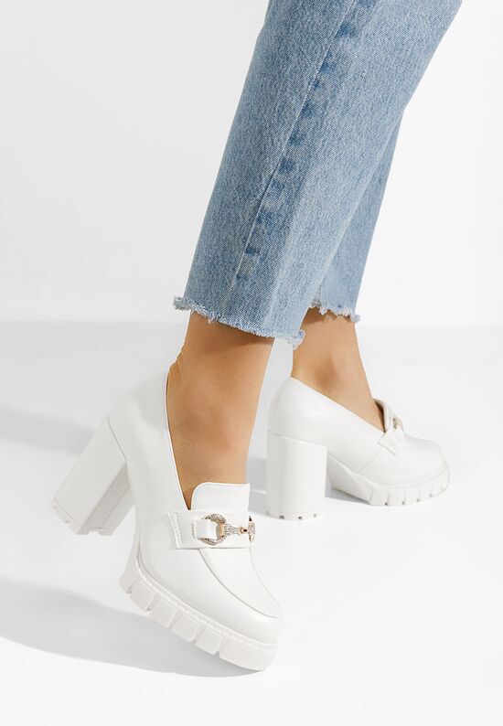 Reena fehér női loafer cipő, Méret: 39 - Zapatos